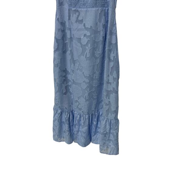KOKO + MASON WOMENS SIZE MEDIUM OFF SHLDR JACQUARD LINED MIDI DRESS BLUE NEW - Picture 10 of 14